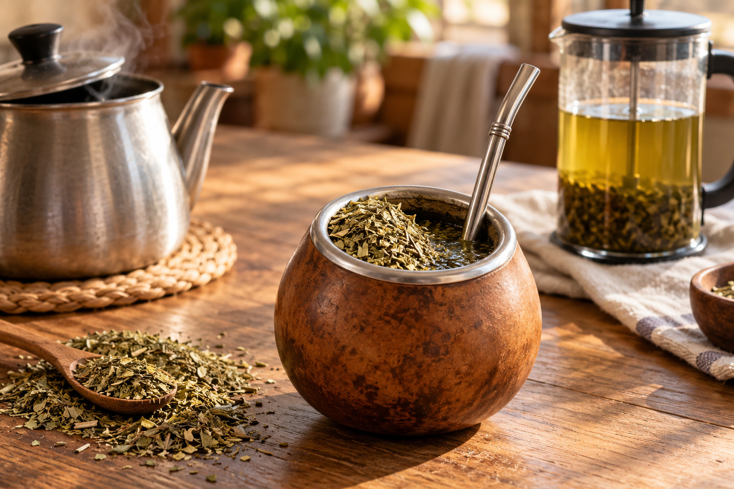 Yerba mate klaarmaken: met kalebas, French press of theezakje