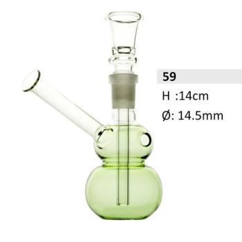 Glazen Ölbong Double Bubble groen 14 cm