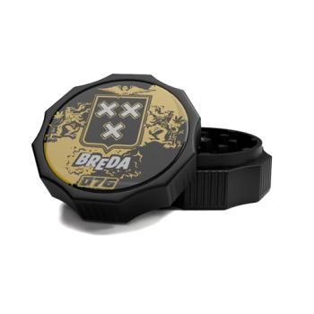 City Grinder Breda 55mm, zwarte 2-delige grinder met magneetsluiting
