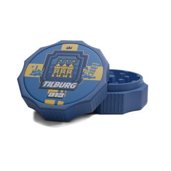 City Grinder Tilburg 55mm, blauwe 2-delige grinder met magneetsluiting