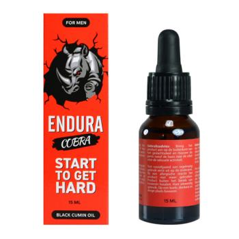 Bruin glazen flesje Endura Cobra zwarte komijnolie 15 ml met pipet