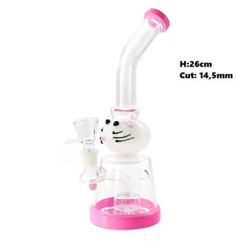 Glasbong Pink Cat, 26 cm