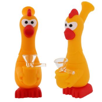 Siliconen bong kip orange - 18cm